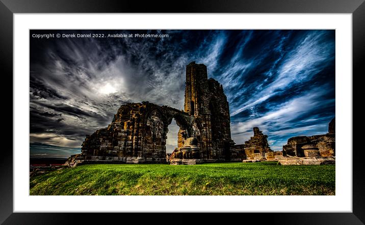 Dark, Moody Whitby Abbey Framed Mounted Print by Derek Daniel