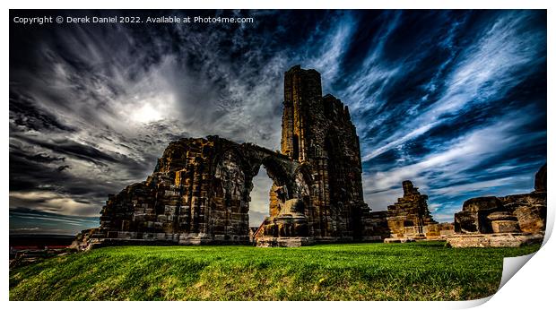 Dark, Moody Whitby Abbey Print by Derek Daniel