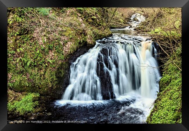 Waterfall at Glenariff, Northern Ireland Framed Print by jim Hamilton