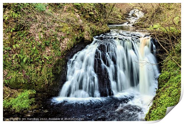 Waterfall at Glenariff, Northern Ireland Print by jim Hamilton