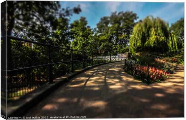 Pathway in the Park Canvas Print by Neil Porter