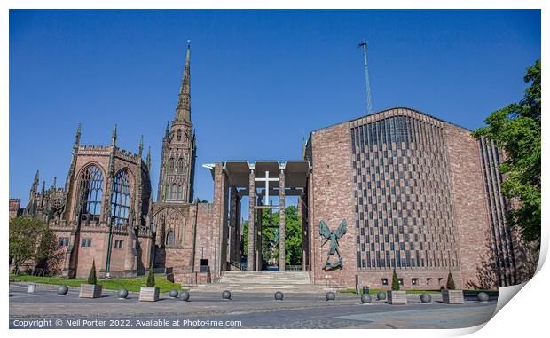 Coventry Cathedrals Print by Neil Porter