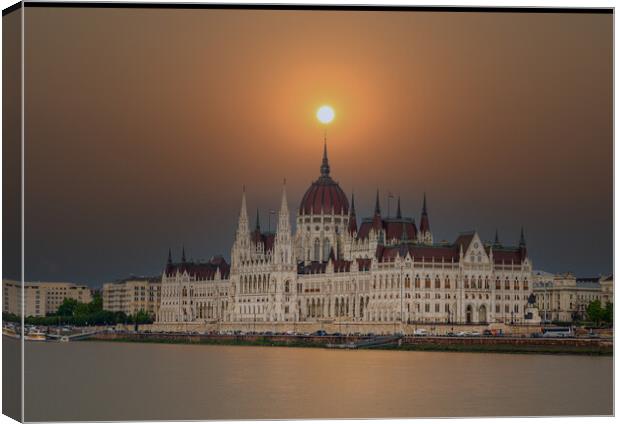 Budapest Sunset Canvas Print by Neil Mc Donald