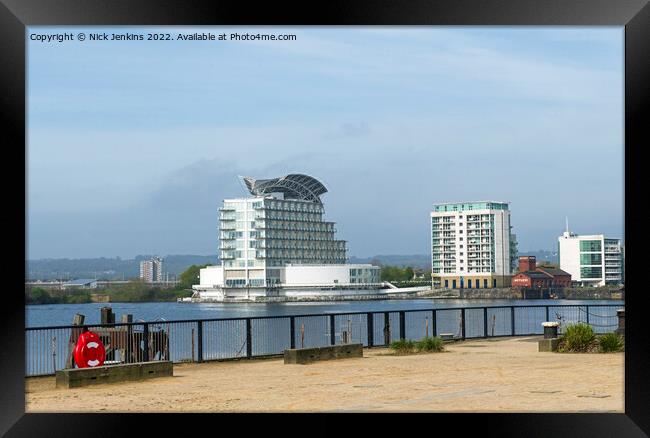 Cardiff Bay showing Hotel and Apartments Framed Print by Nick Jenkins