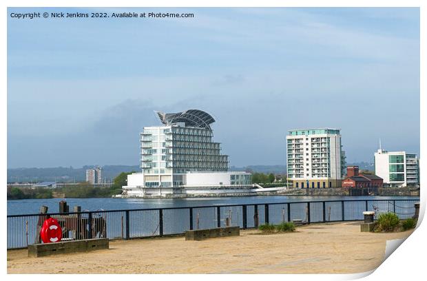 Cardiff Bay showing Hotel and Apartments Print by Nick Jenkins