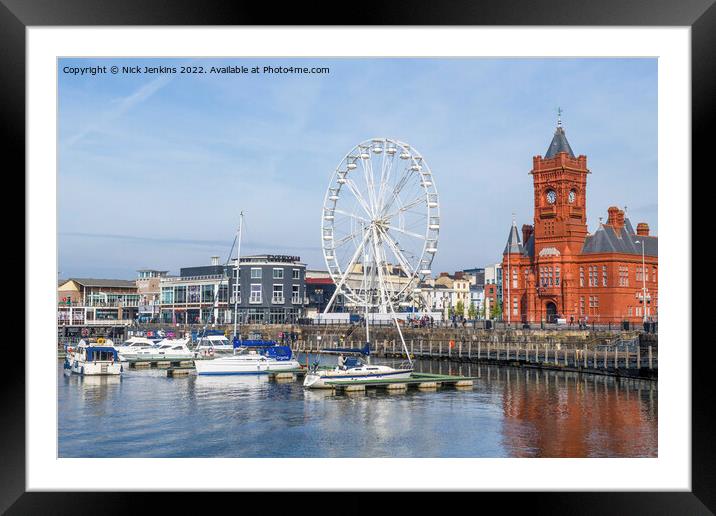 Cardiff Bay Waterfront  in April Framed Mounted Print by Nick Jenkins