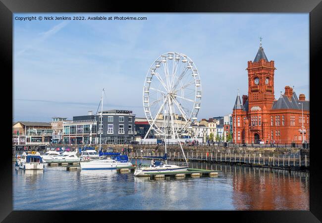 Cardiff Bay Waterfront  in April Framed Print by Nick Jenkins