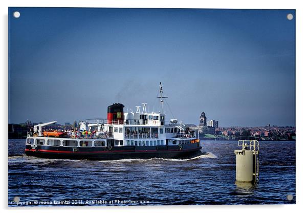 Ferry across the Mersey Acrylic by Maria Tzamtzi Photography