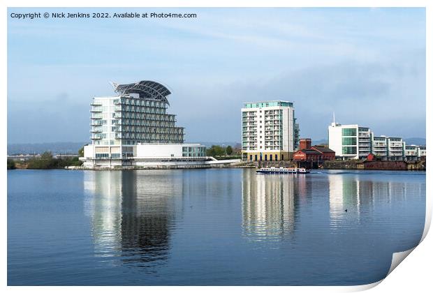 Hotel and Apartment Blocks Cardiff Bay  Print by Nick Jenkins