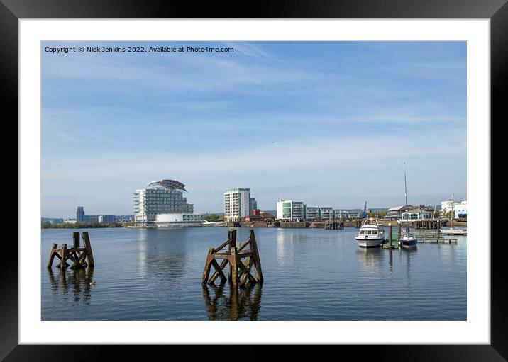Cardiff Bay on a sunny April Morning Framed Mounted Print by Nick Jenkins