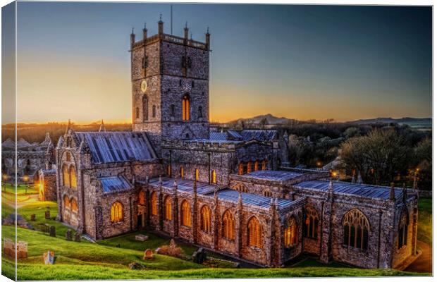 St Davids Cathedral Wales Canvas Print by austin APPLEBY