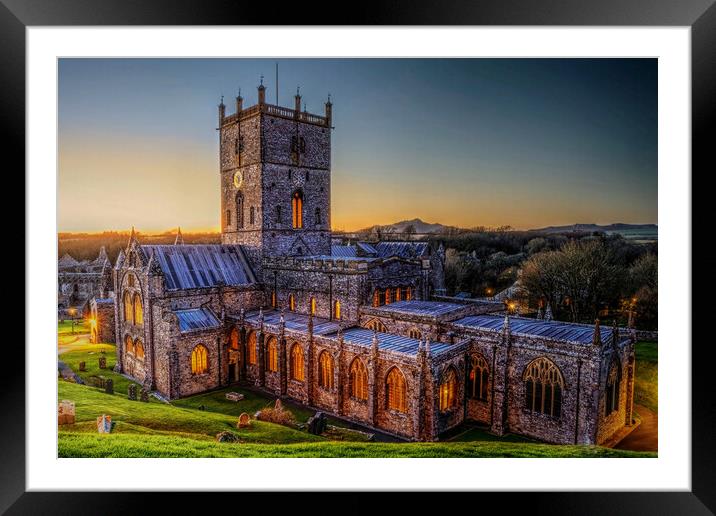 St Davids Cathedral Wales Framed Mounted Print by austin APPLEBY