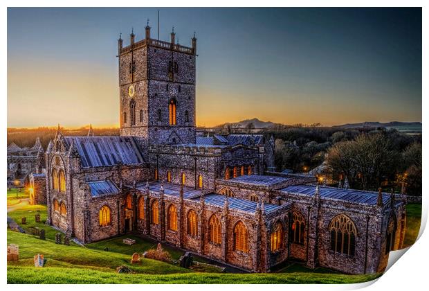 St Davids Cathedral Wales Print by austin APPLEBY