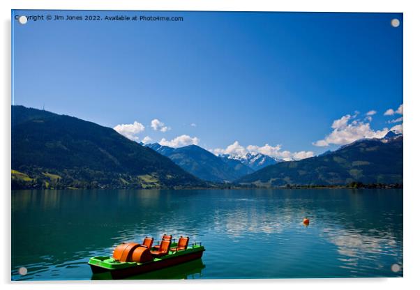 Placid Lake Zell, Austria (2) Acrylic by Jim Jones