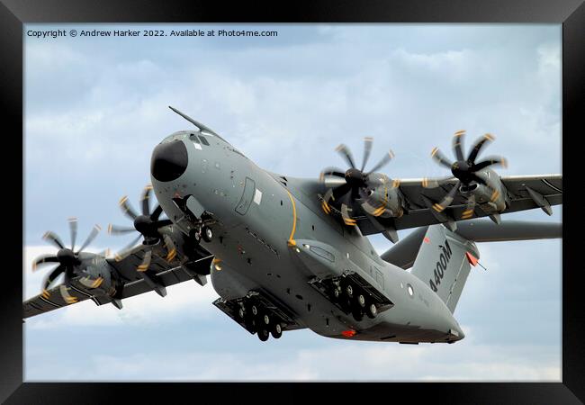 Airbus Military A400M demonstrator EC-402 aircraft Framed Print by Andrew Harker