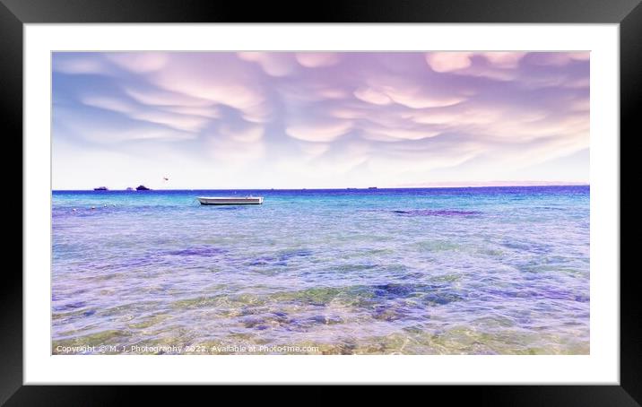 Red sea with waves on sky Framed Mounted Print by M. J. Photography