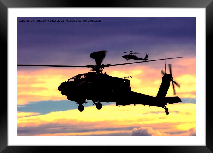 WAH-64D APACHE AH.MK1 Framed Mounted Print by Andrew Harker