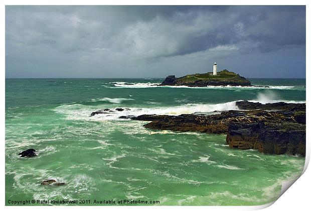 Godrevy Lighthouse Print by R K Photography