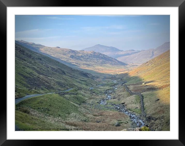 Hardknott Pass over to Wastater Framed Mounted Print by David Thompson