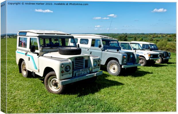 Vintage & Classic Landrovers Canvas Print by Andrew Harker