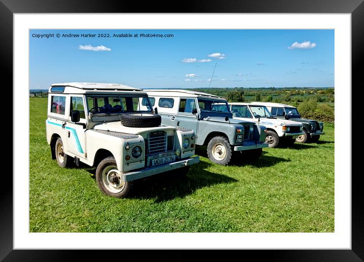 Vintage & Classic Landrovers Framed Mounted Print by Andrew Harker