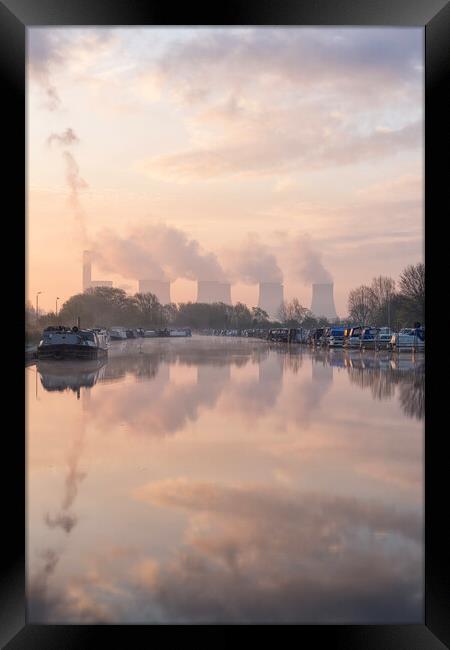 Sawley Marina Sunrise Framed Print by David Semmens