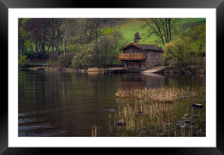 Ulswater Boathouse Framed Mounted Print by Michael Brookes