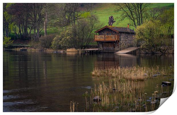 Ulswater Boathouse Print by Michael Brookes