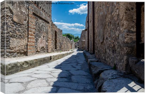 the streets of Pompeii   Canvas Print by Ferenc Verebélyi