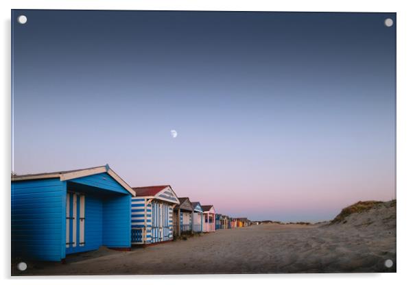 Beach Huts Sunset, West Wittering Acrylic by Mark Jones