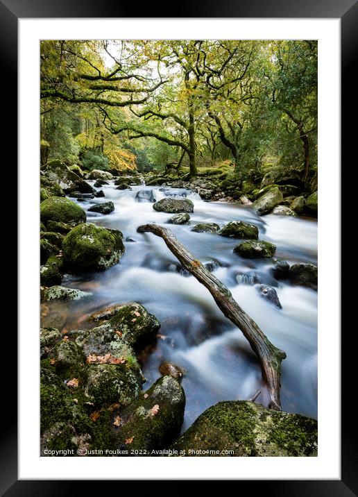 The river Plym at Shaugh Prior, Dartmoor Framed Mounted Print by Justin Foulkes