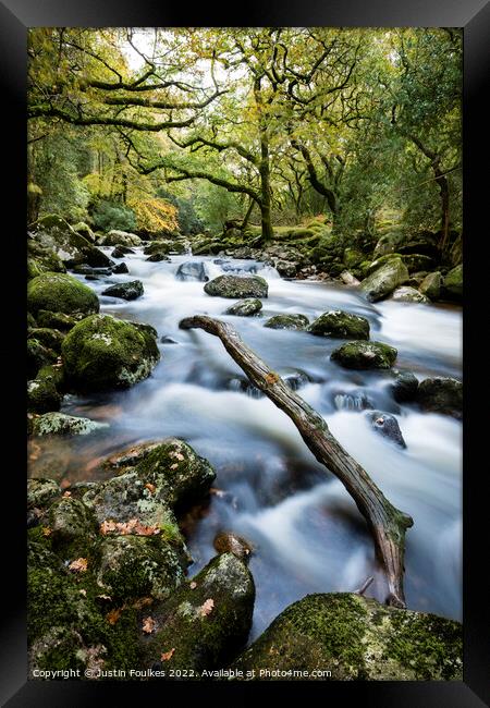 The river Plym at Shaugh Prior, Dartmoor Framed Print by Justin Foulkes