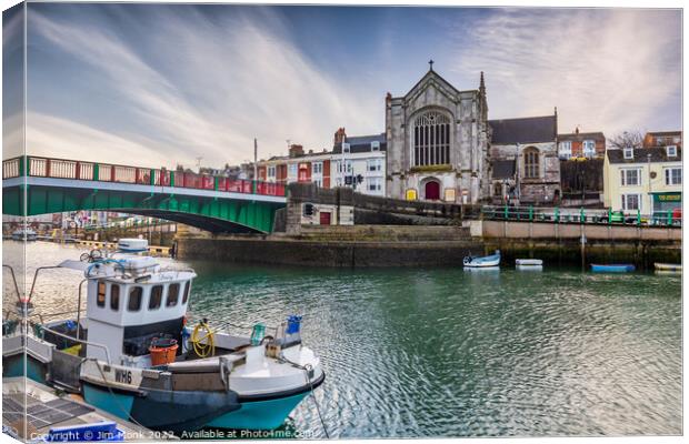 The Harbour, Weymouth Canvas Print by Jim Monk