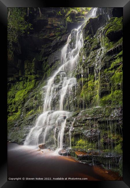 Enchanting Middle Black Clough Waterfall Framed Print by Steven Nokes