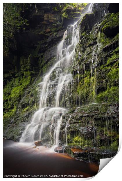 Enchanting Middle Black Clough Waterfall Print by Steven Nokes