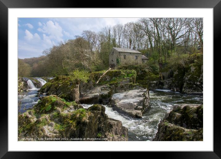 Cenarth cascades and waterfalls Framed Mounted Print by Julie Tattersfield