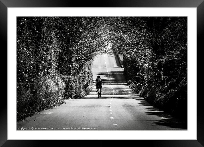 The Lone Cyclist Framed Mounted Print by Julie Ormiston