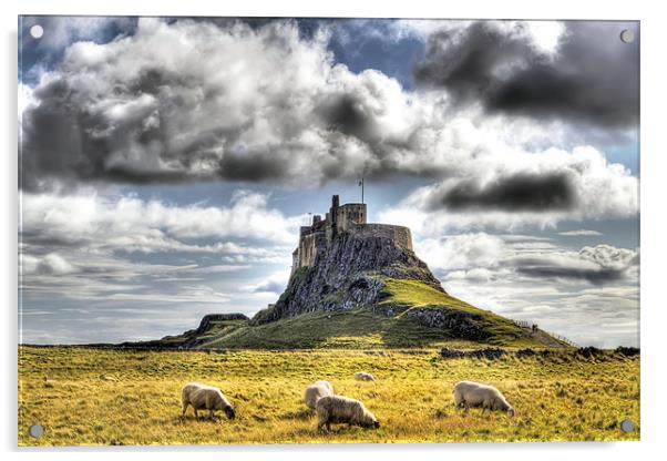 Lindisfarne Castle Acrylic by Kevin Tate