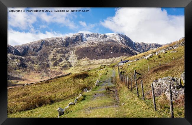 Pen yr Helgi Du from Cwm Eigiau Snowdonia Wales Framed Print by Pearl Bucknall