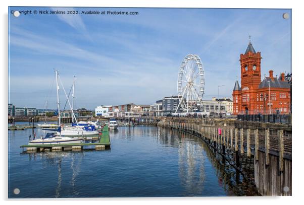Cardiff Bay Waterfront Pierhead Building Acrylic by Nick Jenkins