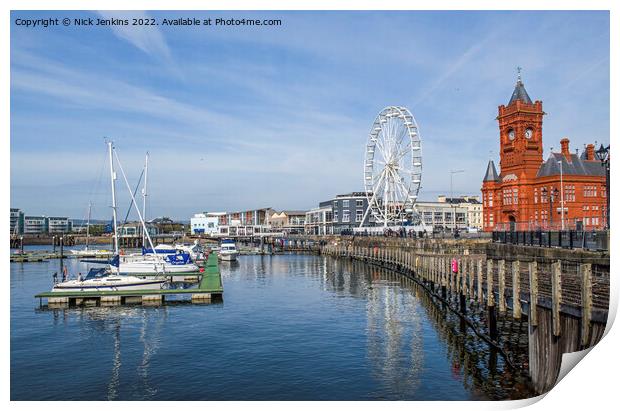 Cardiff Bay Waterfront Pierhead Building Print by Nick Jenkins