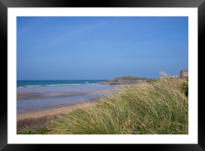 Dune grass at Fistral Beach Framed Mounted Print by Tony Twyman