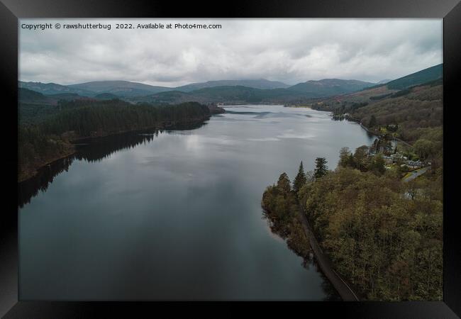 Drone Image Of Loch Ard Framed Print by rawshutterbug 