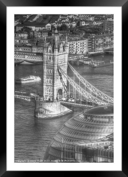 Tower Bridge And City Hall                 Framed Mounted Print by David Pyatt