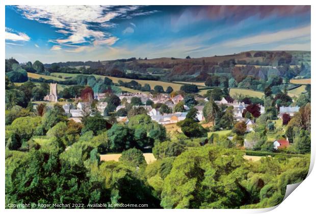 Serenity of Chagford Village Print by Roger Mechan