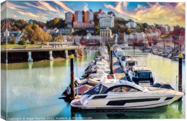 Serenity in Torquay Canvas Print by Roger Mechan