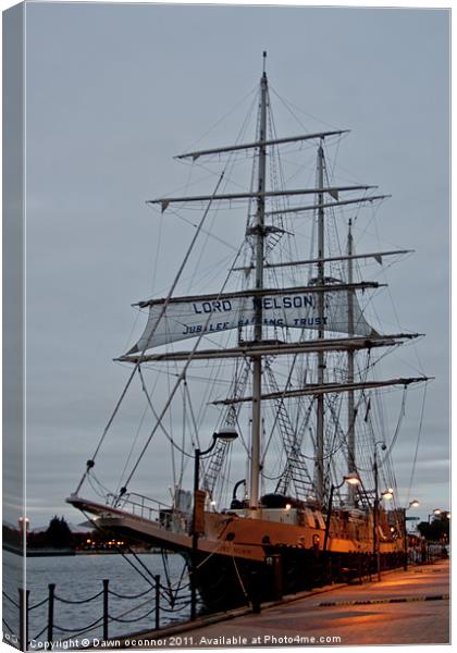 The Lord Nelson, tall ship Canvas Print by Dawn O'Connor