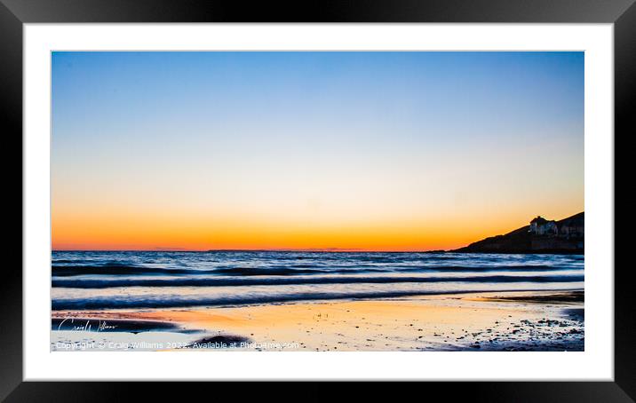 Sunset at Croyde Bay Framed Mounted Print by Craig Williams