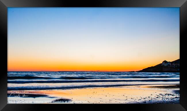 Sunset at Croyde Bay Framed Print by Craig Williams