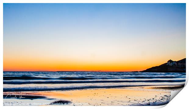 Sunset at Croyde Bay Print by Craig Williams